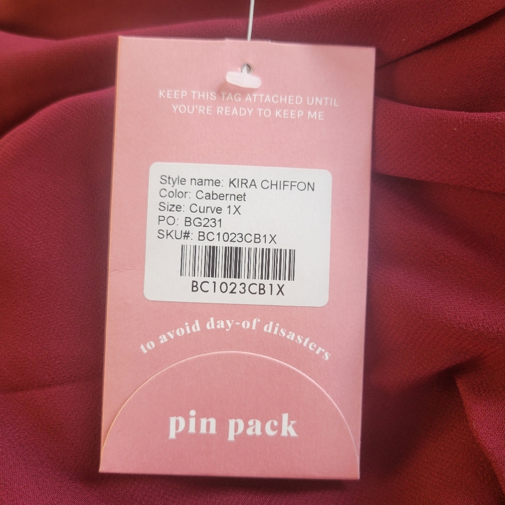 Birdy Grey Burgundy Kira Chiffon Formal Dress - Picture 5 of 8